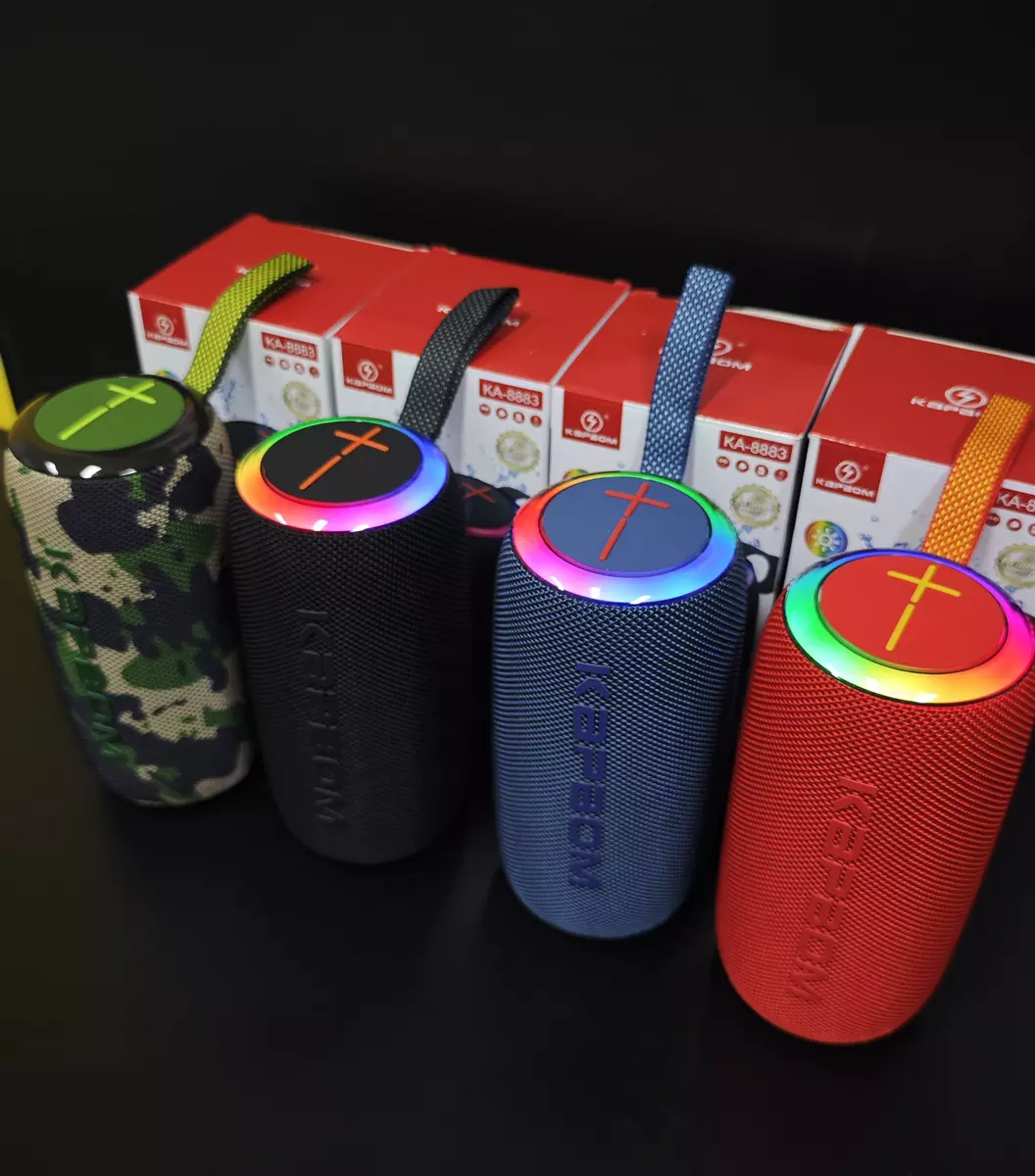 Caixa de Som Bluetooth LED Kapbom KA-8883 14W IPX6 8h 2