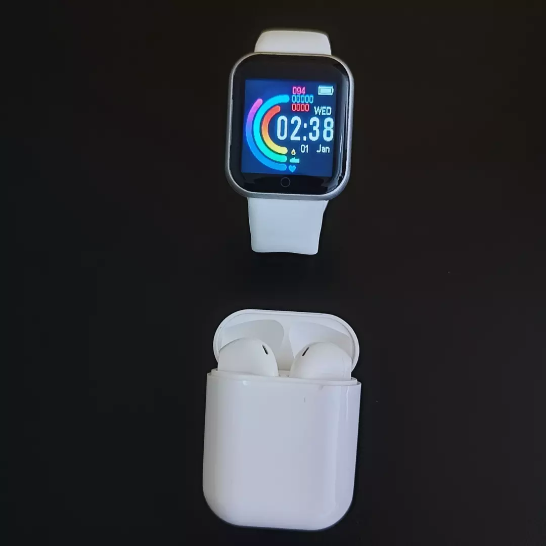 Kit Smartwatch D20S 2024 + Fone Bluetooth InPods i12 TWS 3